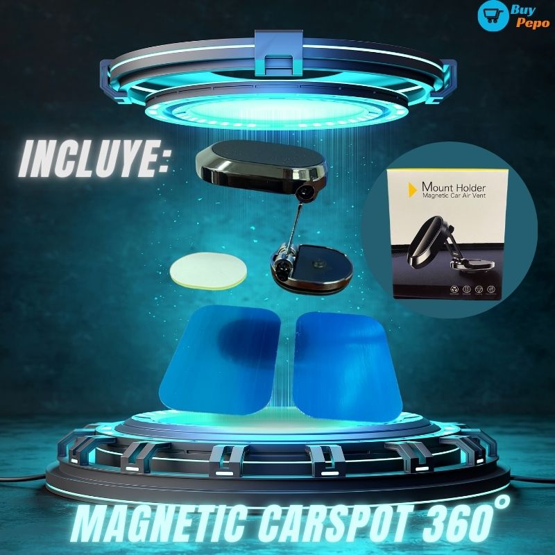 📱🧲 Soporte Magnético Para Celular 🚗 - MAGNETIC CARSPOT 360˚™ 🔄✨