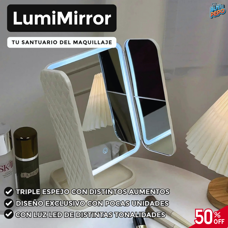 LumiMirror ✨ - Triple Espejo LED Para Maquillaje 💄🌟