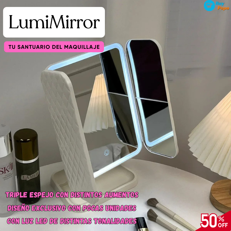 LumiMirror ✨ - Triple Espejo LED Para Maquillaje 💄🌟 MDay