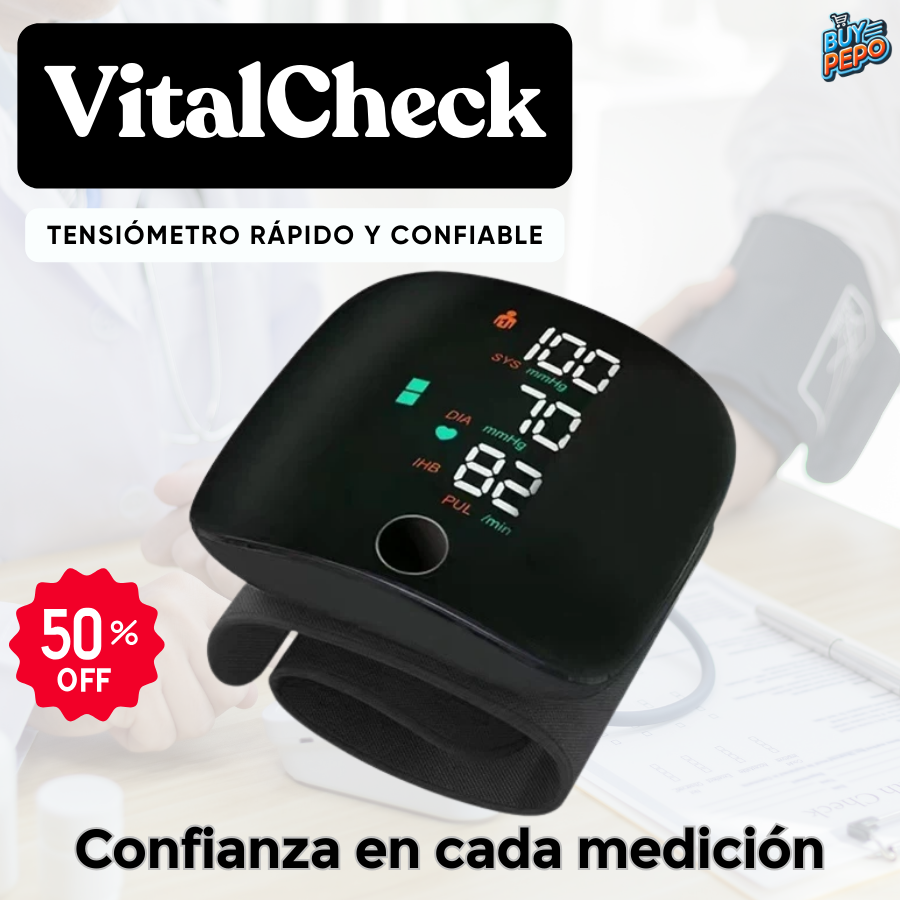 VitalCheck™ ⚡ - Tensiómetro rápido y confiable 💙