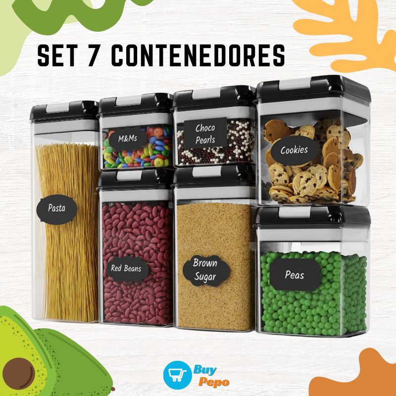 SET 7 Contenedores de Alimentos - Ordena Tu Cocina 🧑🍳