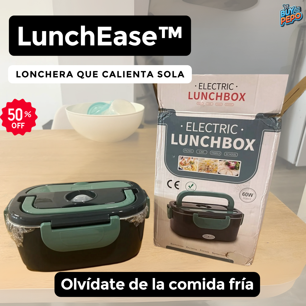 LunchEase™ - Lonchera de acero que calienta sola ⚡