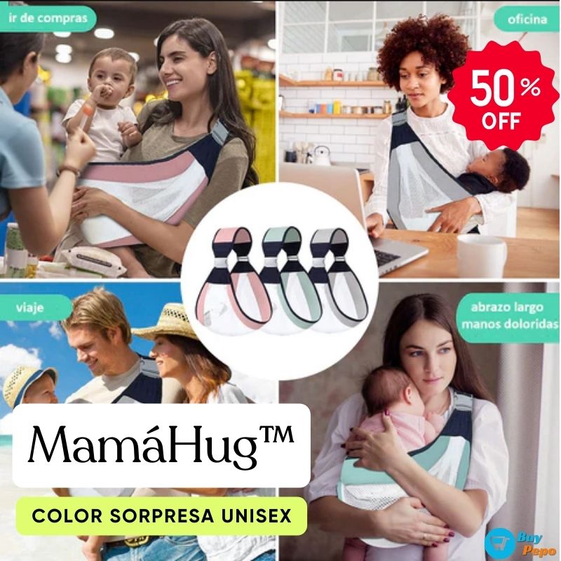 MamáHug™ - 🤗 Porta bebé ergonómico respirable 👶💨