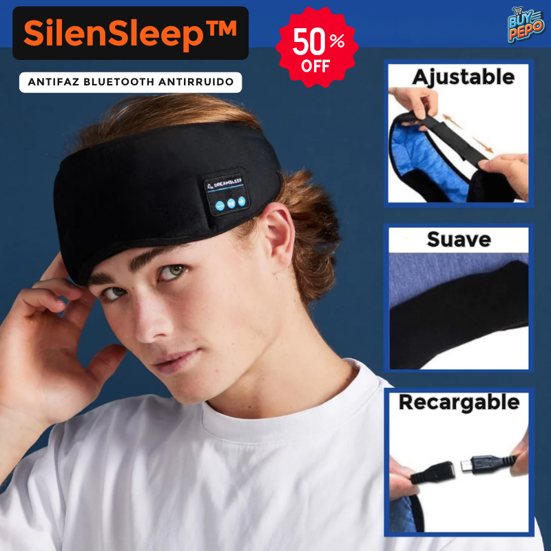 SilenSleep™ 🌙 - Antifaz Bluetooth Antirruido 🔇