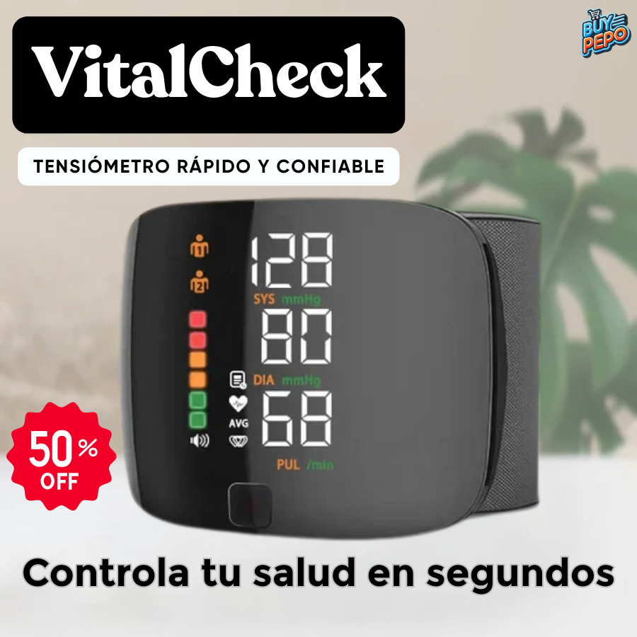 VitalCheck™ ⚡ - Tensiómetro rápido y confiable 💙