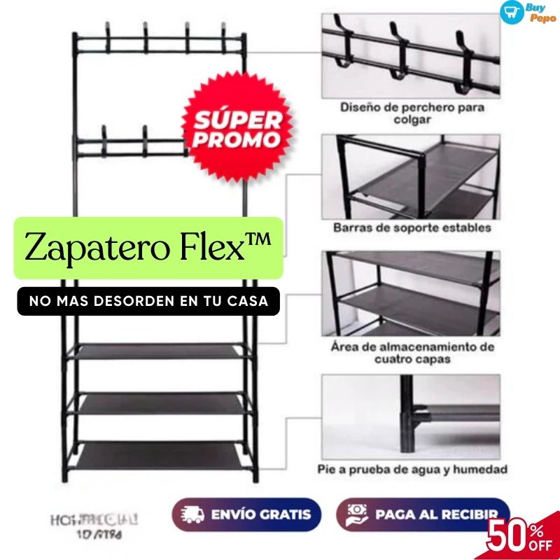 Zapatero Flex™ 👟 - Organizador de zapatos con percheros 🧥👠