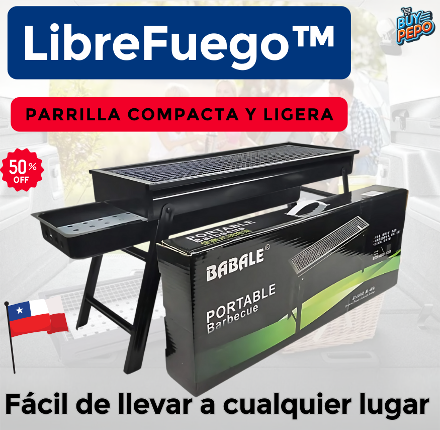 LibreFuego™ 🥩 - Parrilla Compacta y Ligera 🌿