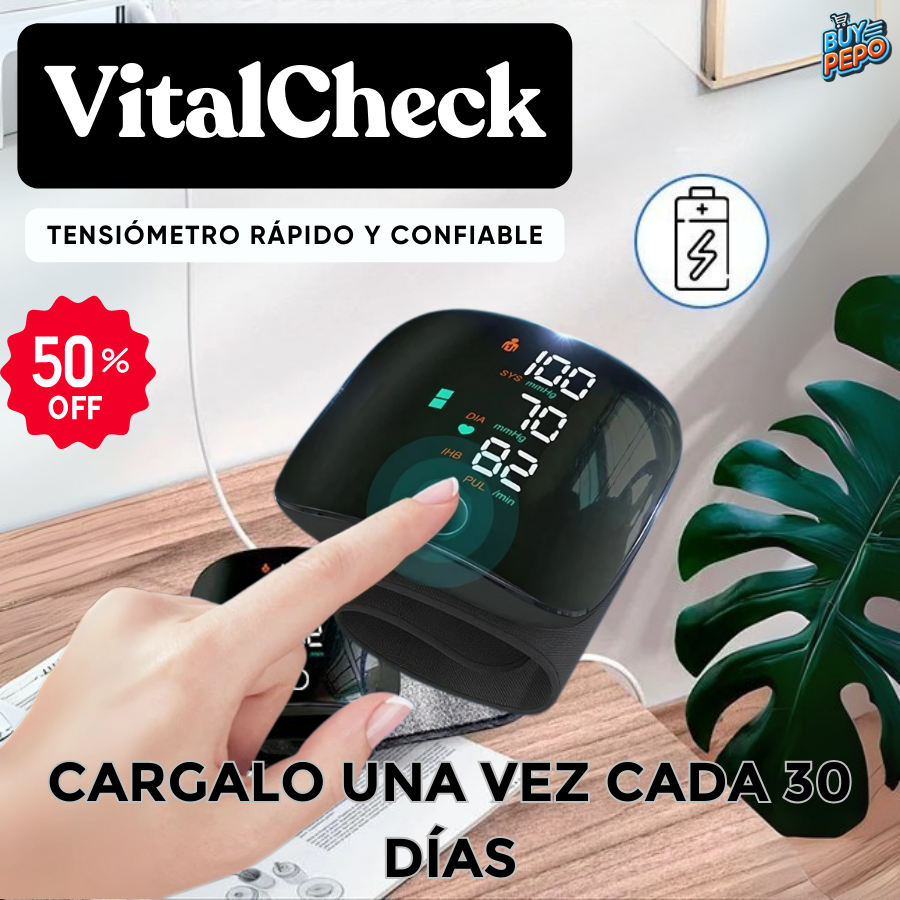 VitalCheck™ ⚡ - Tensiómetro rápido y confiable 💙