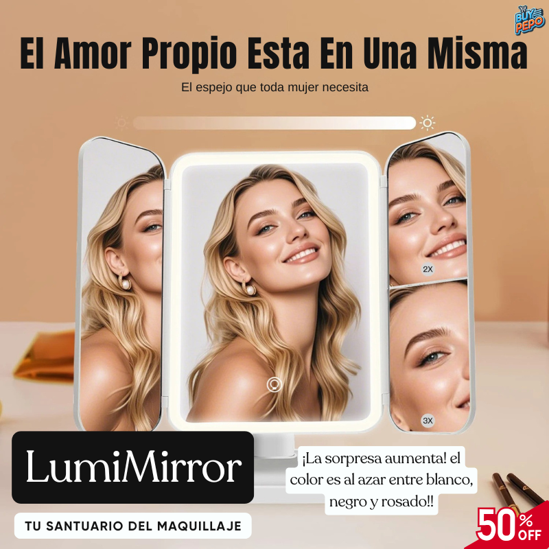 LumiMirror ✨ - Triple Espejo LED Para Maquillaje 💄🌟 RP