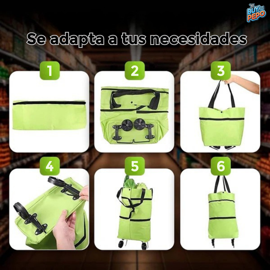 CarryWheel™ 🛍️ - Carrito compras portátil 🚀