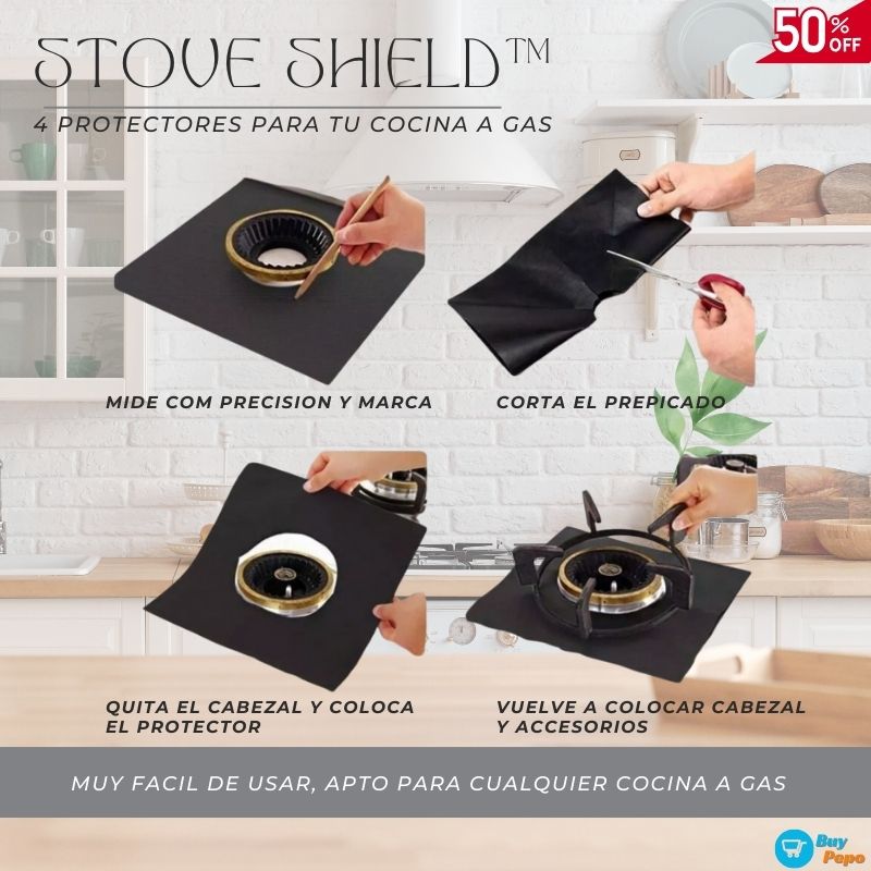🔥 Stove Shield™ – 4 Protectores Para Tu Cocina a Gas 🛡️✨