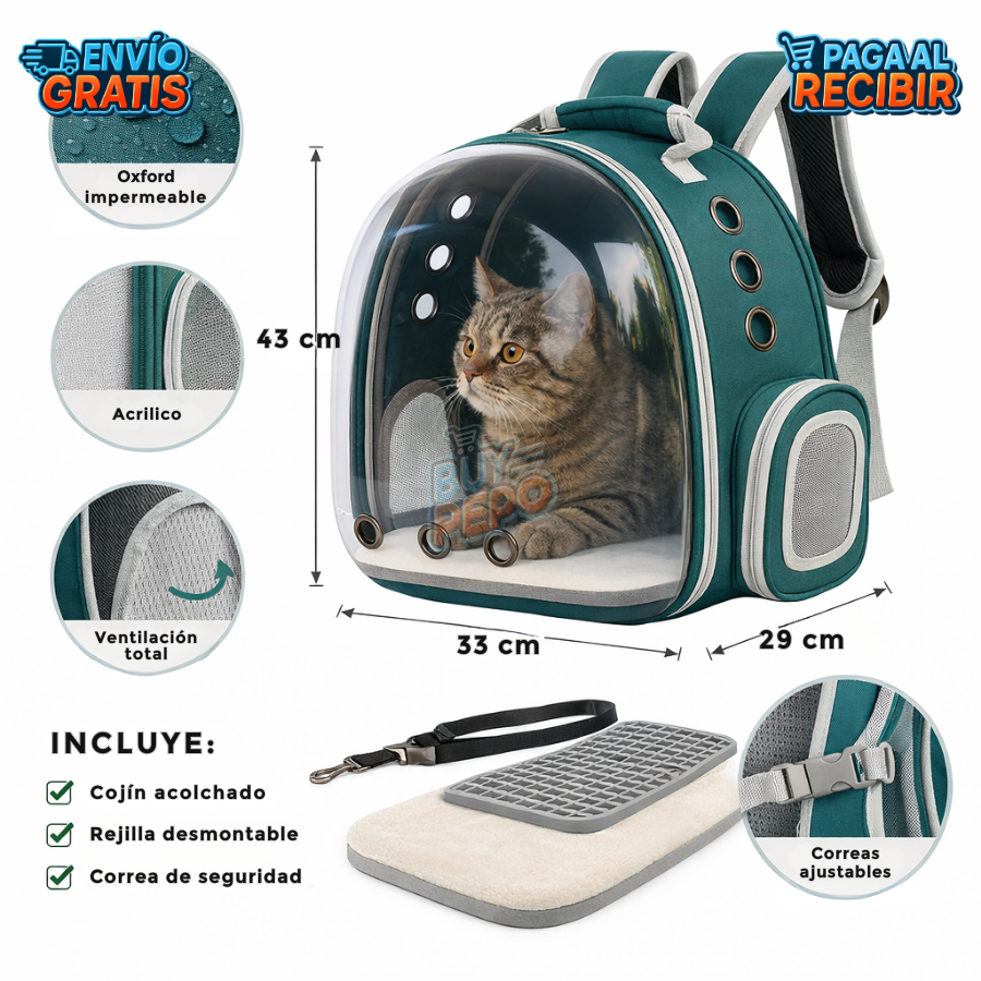 PetVista™ 🐾 - Mochila transporte mascotas 🎒