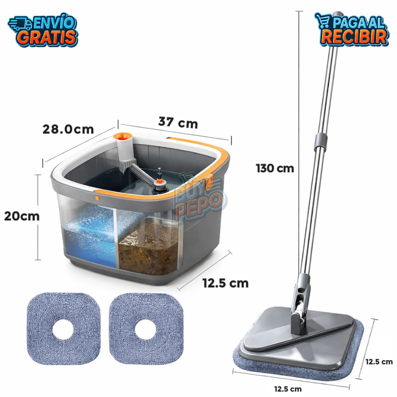 SpinClean™ 🌀 - Mopa autolimpiante 360° 🧼