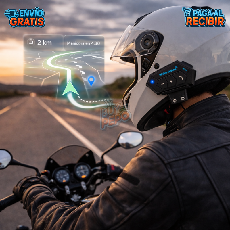 MotoTalk™ 🏍️ – Intercomunicador Bluetooth Casco 🔊
