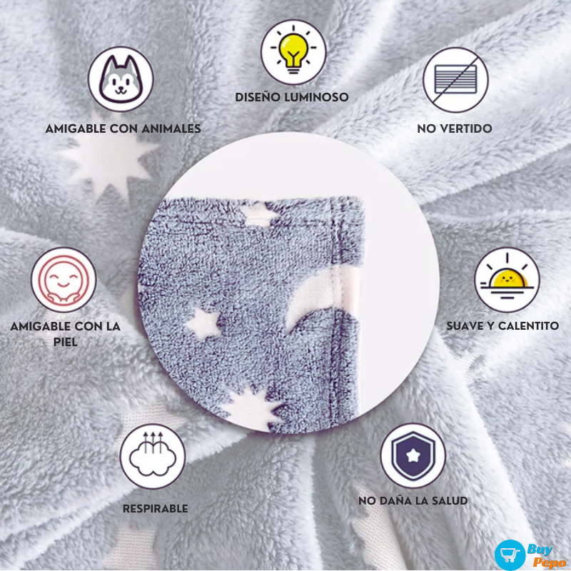 LumiChal® - 👦 Manta Que Brilla En La Oscuridad ✨🌙