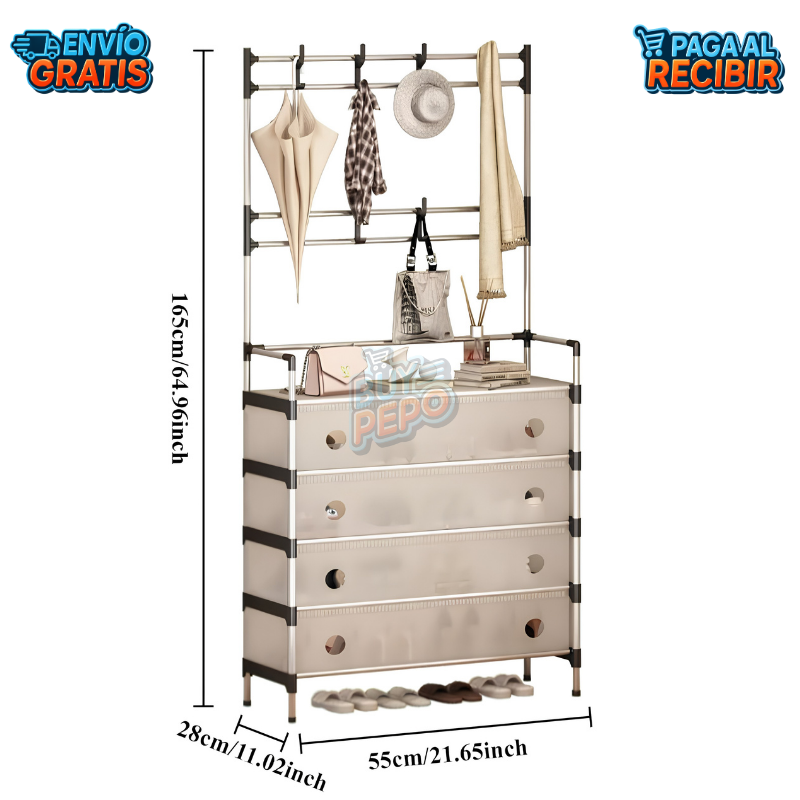 ShoeRack™ 👟 - Organizador de zapatos con perchero 🧥