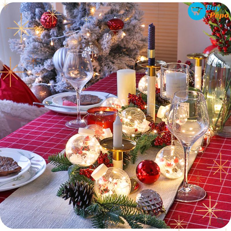 🎄✨ Guirnalda Cortina LED ✨💡 - 10 Esferas Navideñas 🎅