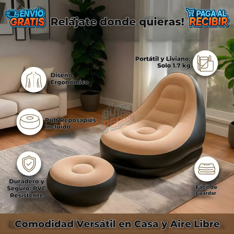 AirLounge™ 🛋️ - Sofá inflable cómodo 💤