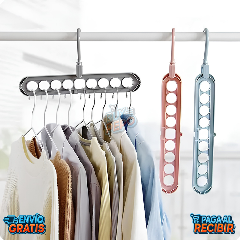 SpaceHanger™ 👕 - Colgador 9 en 1 multiuso 🧺