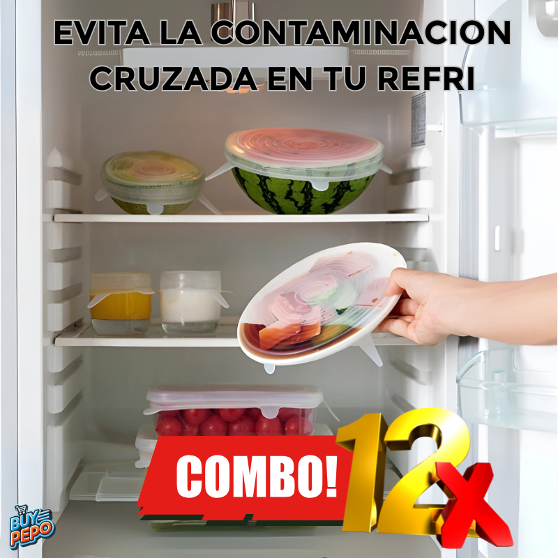 🚨COMBO 12UN🚨 – Tapas Elásticas Reutilizables 🥣♻️