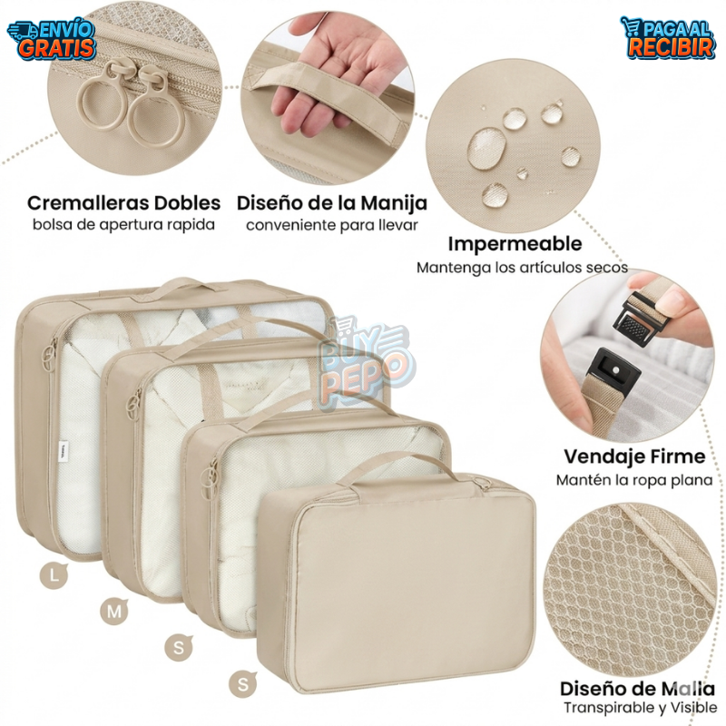PackEase™ 🧳 - kit 8 organizador ahorra espacio ✈️