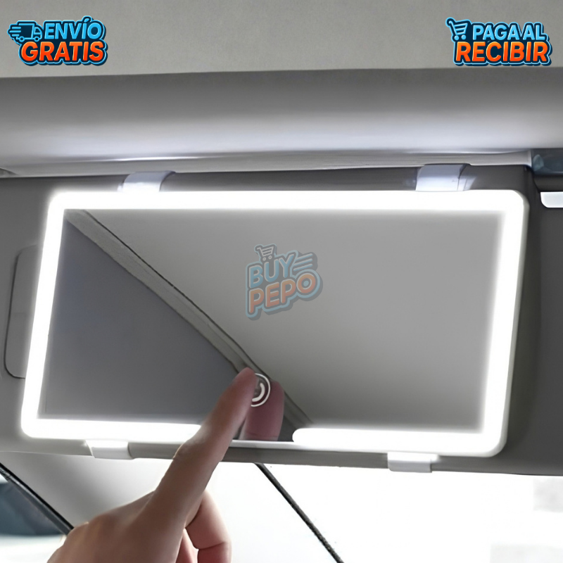 GlamDrive™ 💄 - Espejo LED para auto 🚗