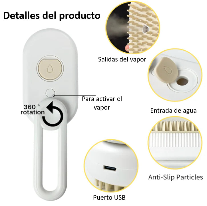 CEPILLO QUITA PELO CON VAPOR 🐶🐱