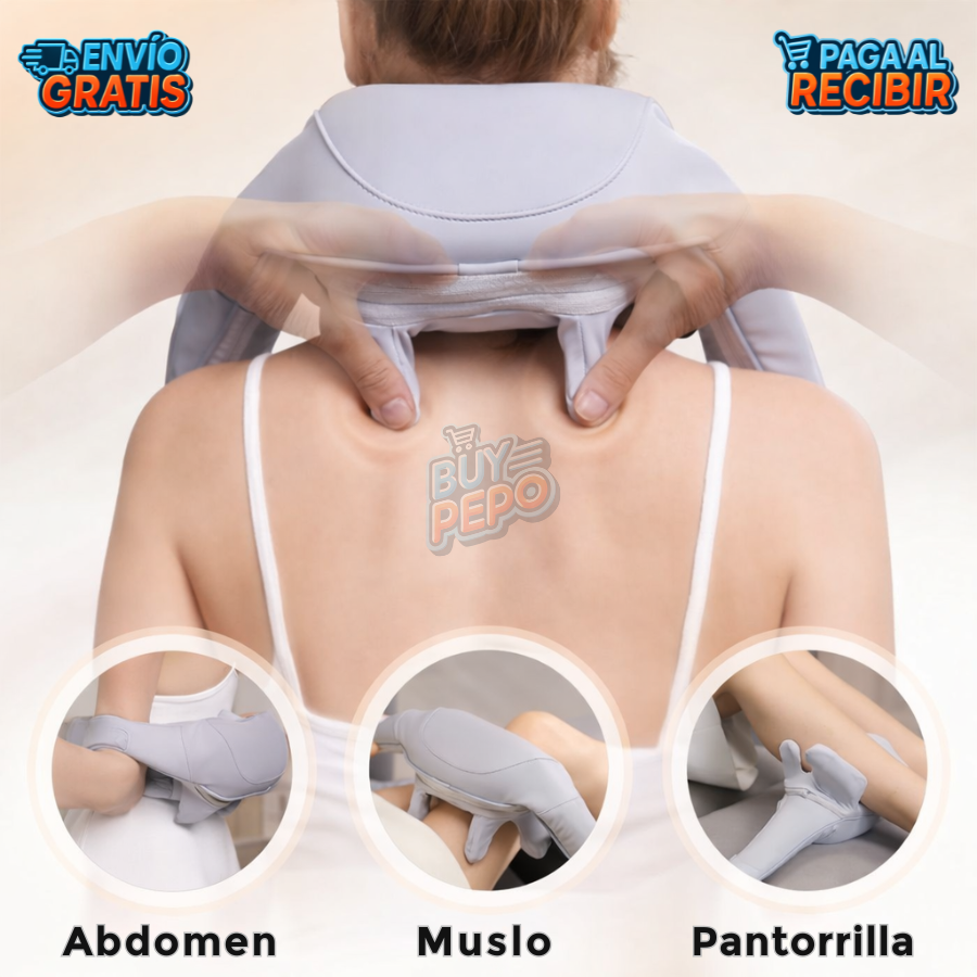 KneadFlow™ 🤲 - Masajeador cuello hombros 🌡️