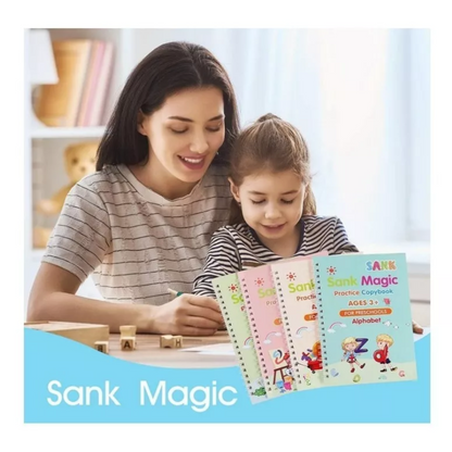 KIT MAGICO REUTILIZABLE 4 Cuadernos de Caligrafia