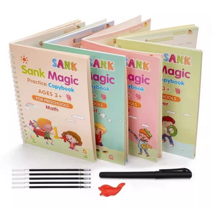 KIT MAGICO REUTILIZABLE 4 Cuadernos de Caligrafia