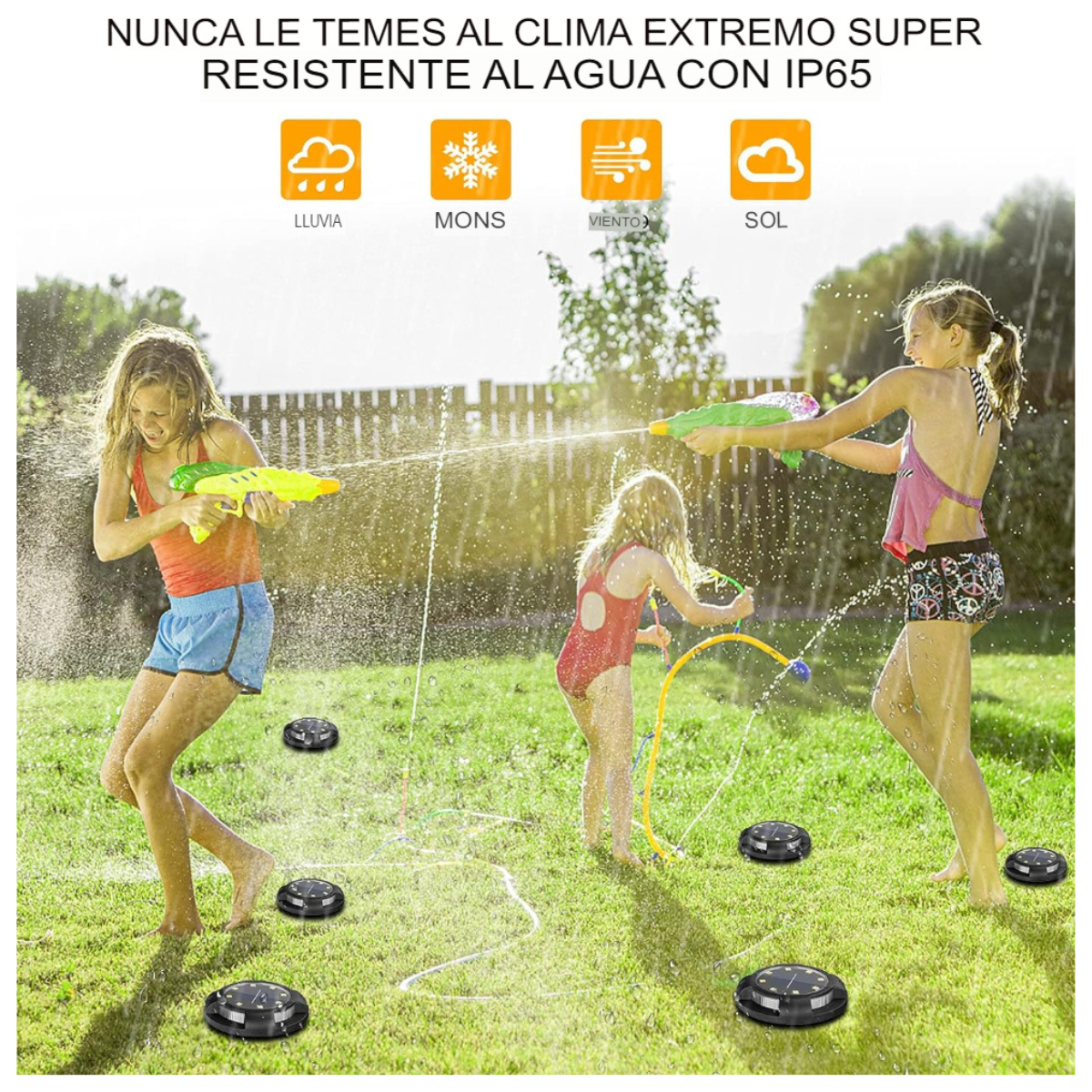 Pack de 4 estacas solares para jardín