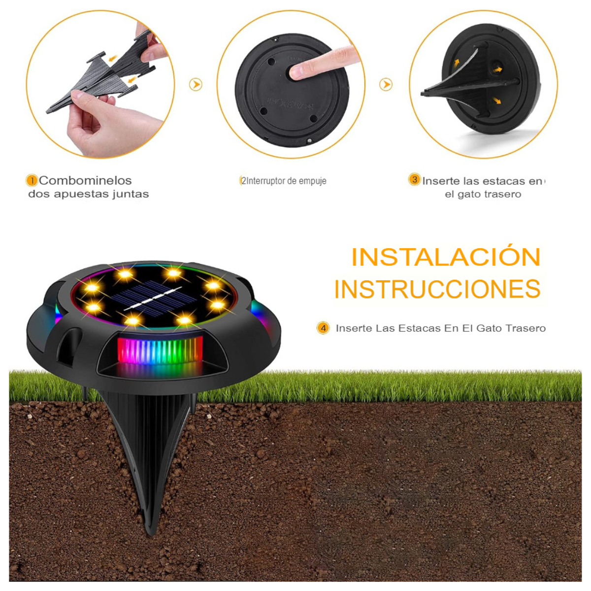 Pack de 4 estacas solares para jardín