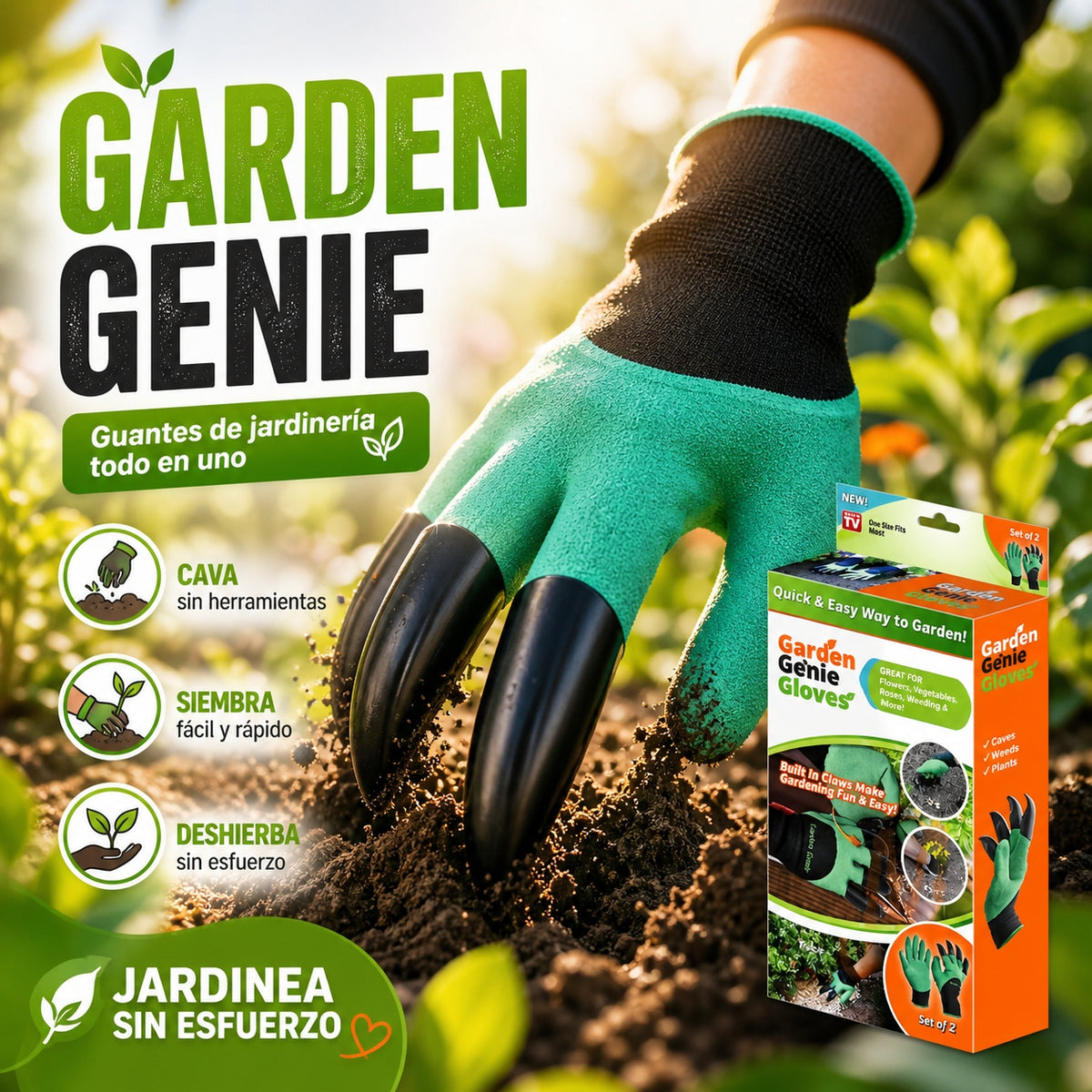 Guantes de jardín con garras