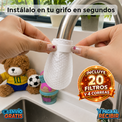 PureTap™ 💧 - 20 Filtros de agua reutilizables para grifo ✨