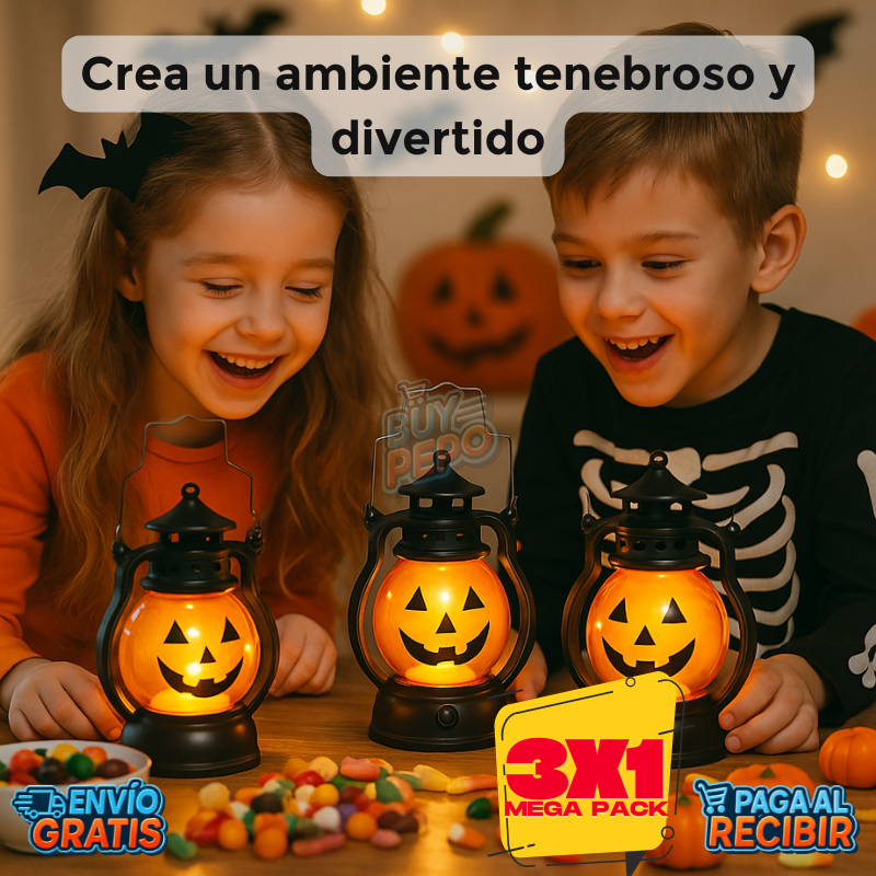 PumpkinGlow™ 🎃 - 3x1 Lámpara LED Halloween ✨