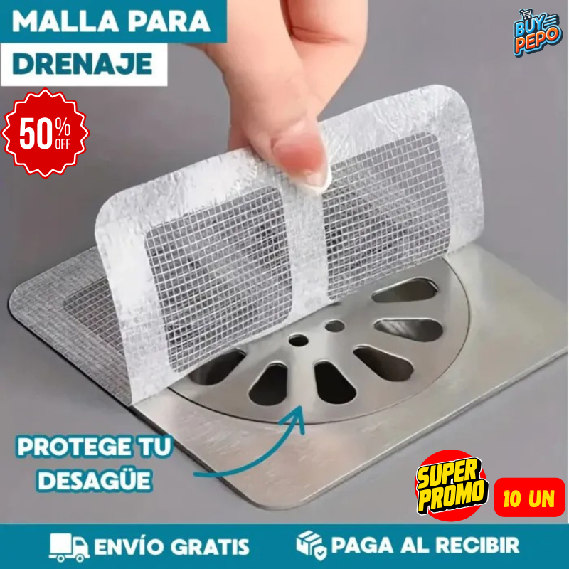 🚨 MEGA PACK 10 un 🚨 – Malla Filtro Autoadhesiva para Desagüe 🛁