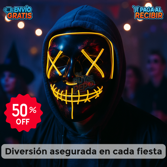 NightFright™ 💀 - Máscara LED Halloween 🎭