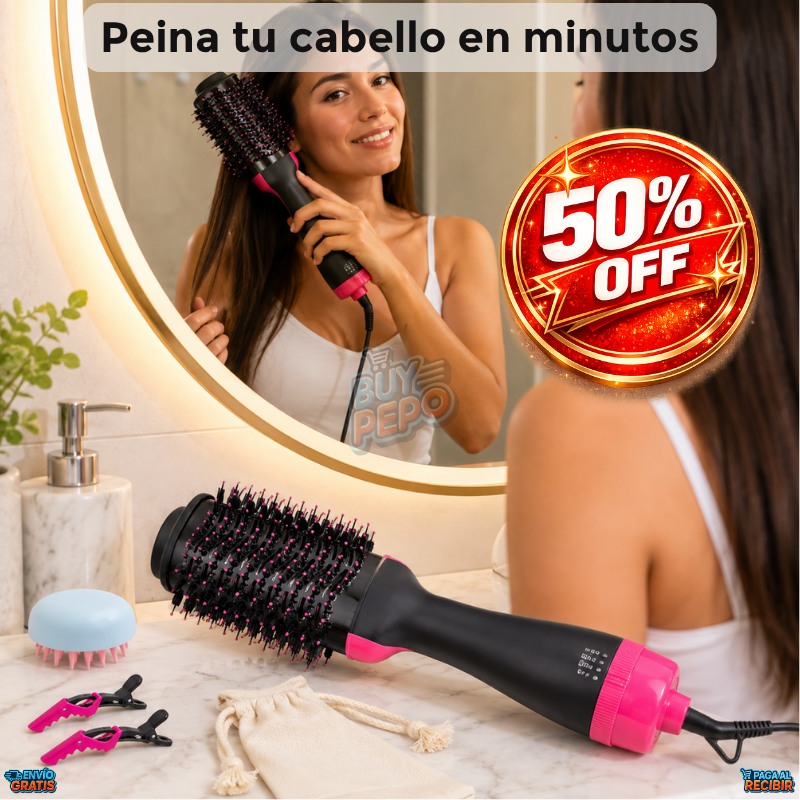 StyleAll™ 💇 - Cepillo secador alisador 3 en 1 ✨