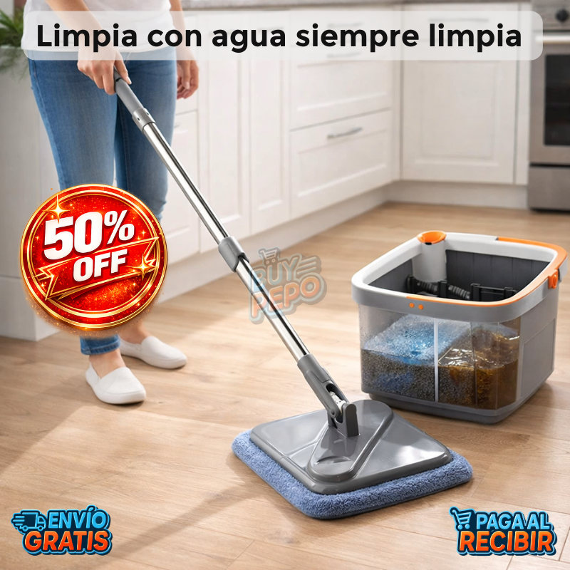 SpinClean™ 🌀 - Mopa autolimpiante 360° 🧼