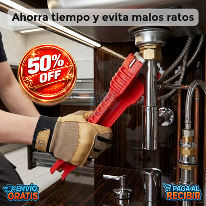 GripSink™ 🛠️ - Llave multifuncional para gasfitería 🚰
