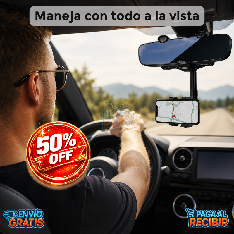 DriveView™ 🚗 - Soporte triple retrovisor 📱