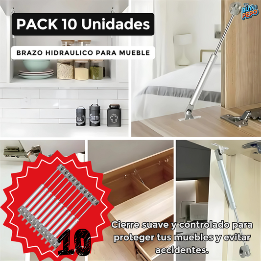 🚨 PACK 10 UNIDADES 🚨 - 🔩 Brazo Hidráulico Para Muebles 🚪📦