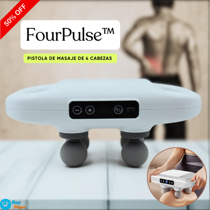 FourPulse™ - 💆‍♀️ Pistola de Masaje de 4 Cabezas 🔋✨