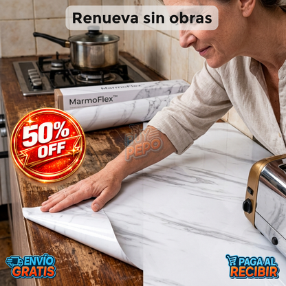 MarmoFlex™ 🏡 - Rollo vinil 10mt 🧱