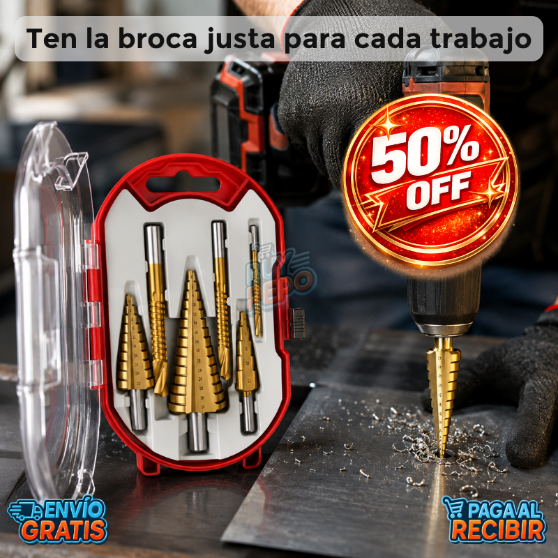 DrillPro™ 🔧 - Set brocas escalonadas 6 piezas ✨