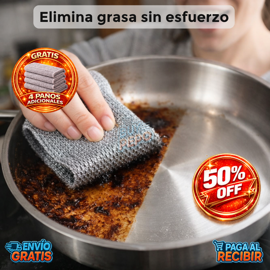 GrasoKill™ 🧽 - 5 Paños Aluminzados quita grasa 🧼