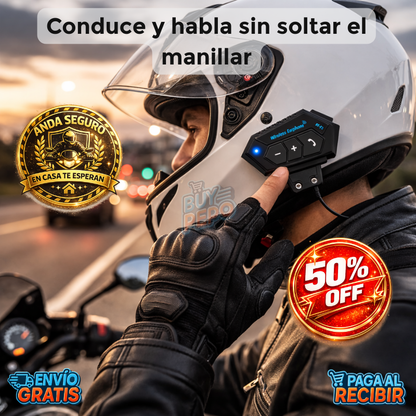 MotoTalk™ 🏍️ – Intercomunicador Bluetooth Casco 🔊