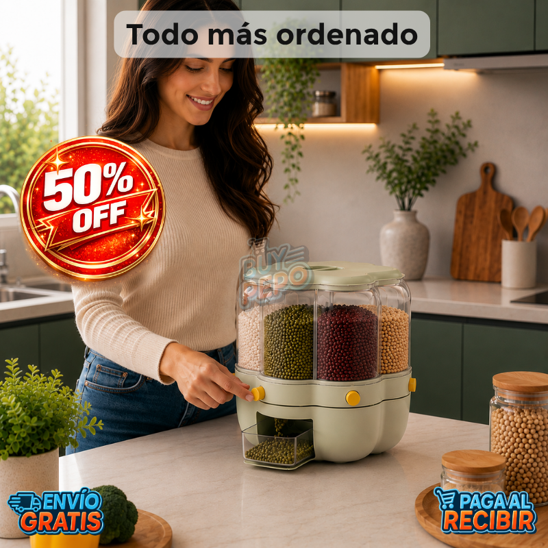 GrainSpin™ 🌾 - Dispensador giratorio granos ✨