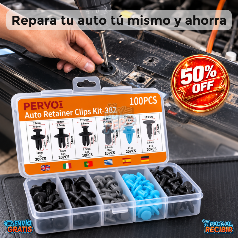 FixClip™ 🚗 - Kit clips universales vehículo 🔧