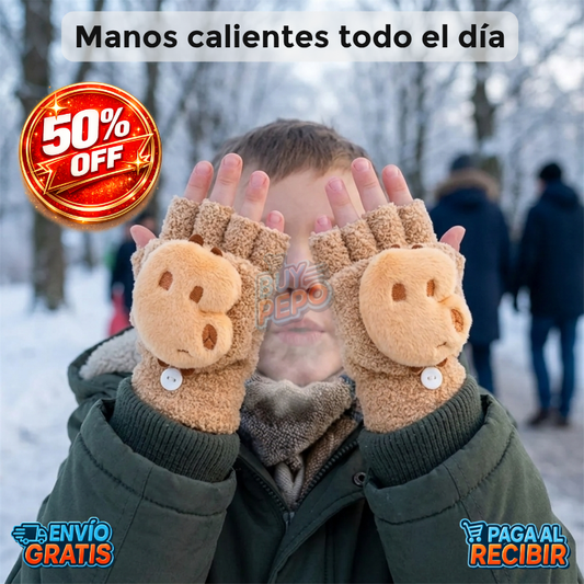 FluffyCapy™ 🧸 - guantes infantiles abrigo ❄️